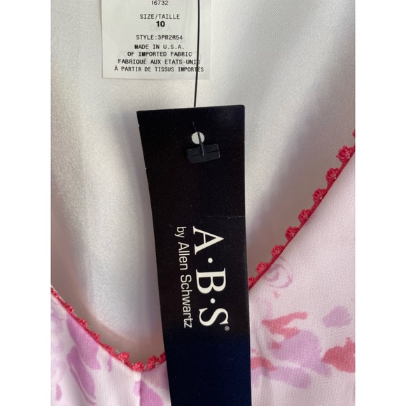 ABS Floral Smocked Dress V-Neck Sleeveless Lined Prom Party - Picture 9 of 11